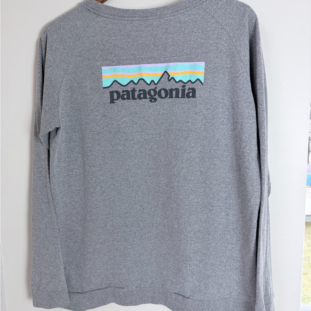 Patagonia Gray Sweatshirt with Multicolor Logo